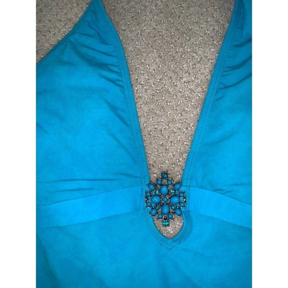 Magic Suit Blue Hlater Neck Rhinestone One Piece Swimsuit Size 12 - Picture 3 of 8